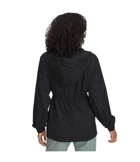Womens/ladies Cinched Waist Long-sleeved Hooded Jacket Black Under Armour