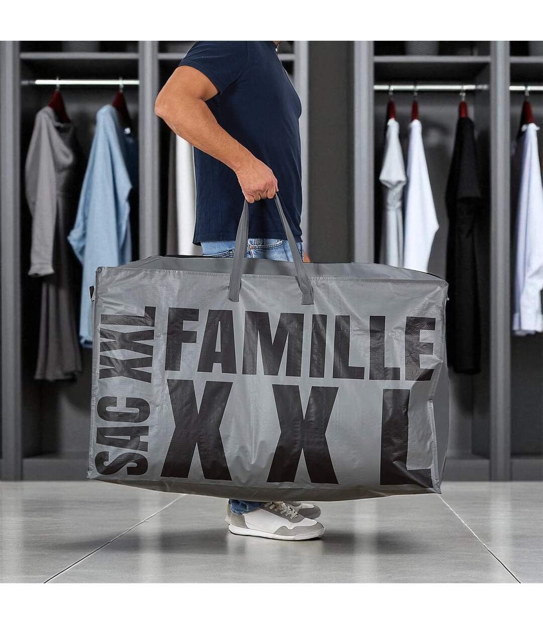 Sac Multi-Usage XXL Famille 180L Gris-5