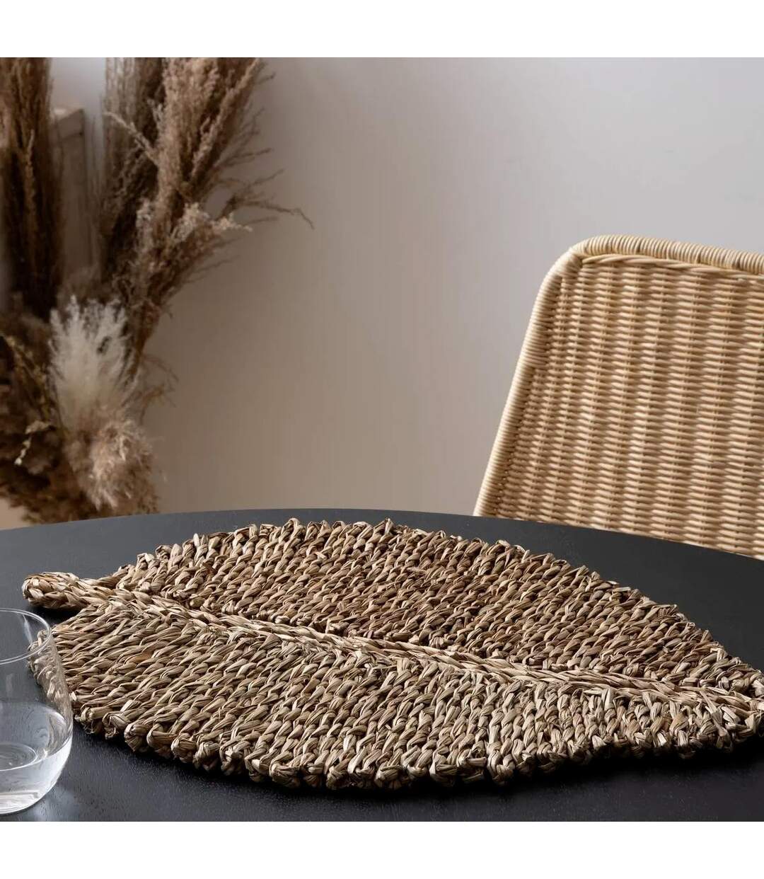 Set de Table en Roseau Feuille 33x48cm Naturel-2