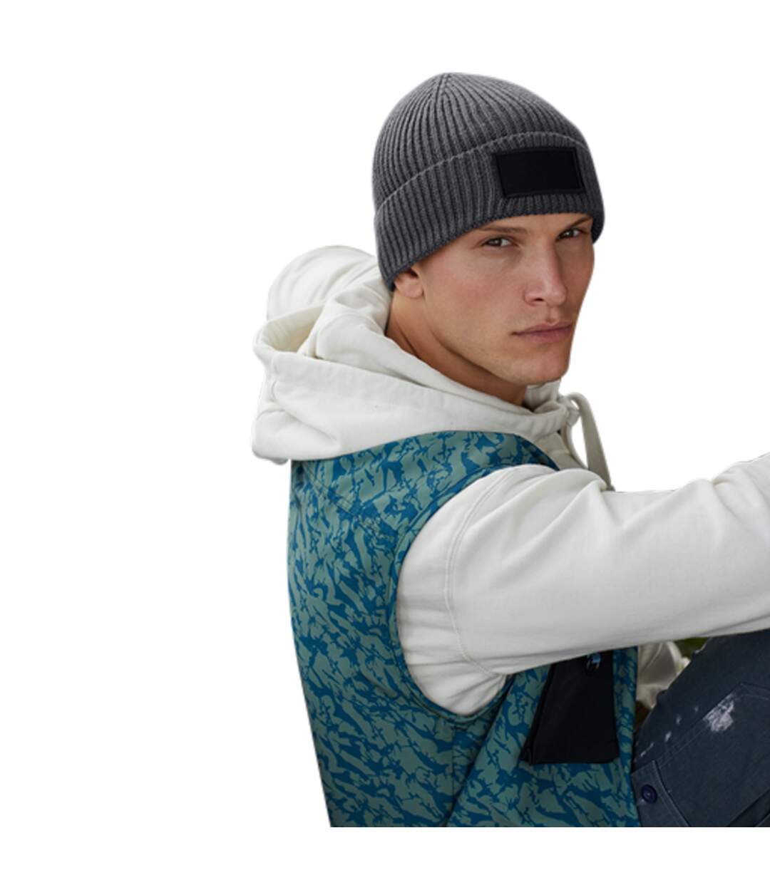 Bonnet fashion gris foncé / noir Beechfield-2