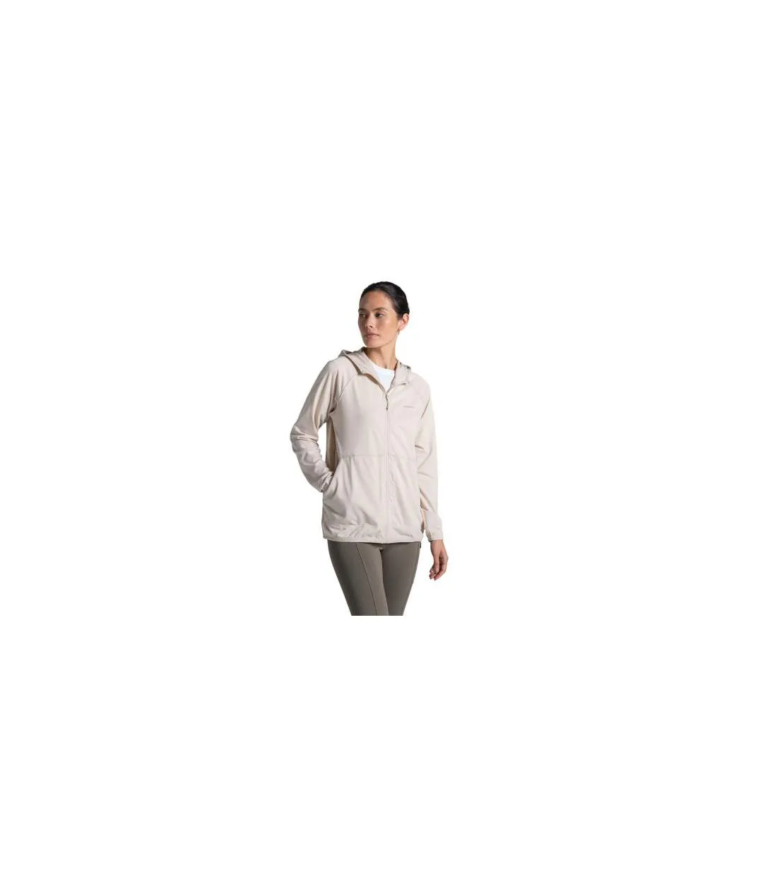 Womens/ladies Aya Nosilife Hooded Jacket Oyster Marl Craghoppers-1