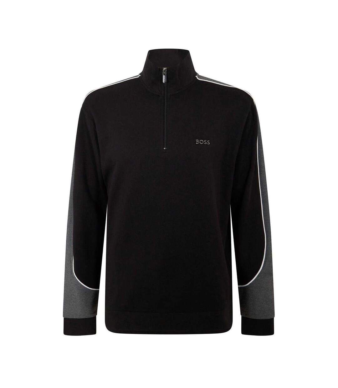 Mens Colour Block Contrast Piping Track Jacket Black Boss-2