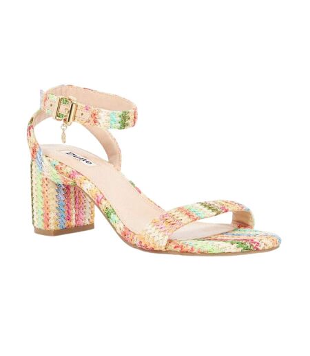 Womens/ladies Lo Memee Woven Mid High Heel Sandals Multicoloured Dune London
