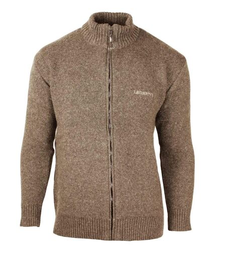 Cardigan Full Zip Homme Ledertys Marron en Laine LY0717
