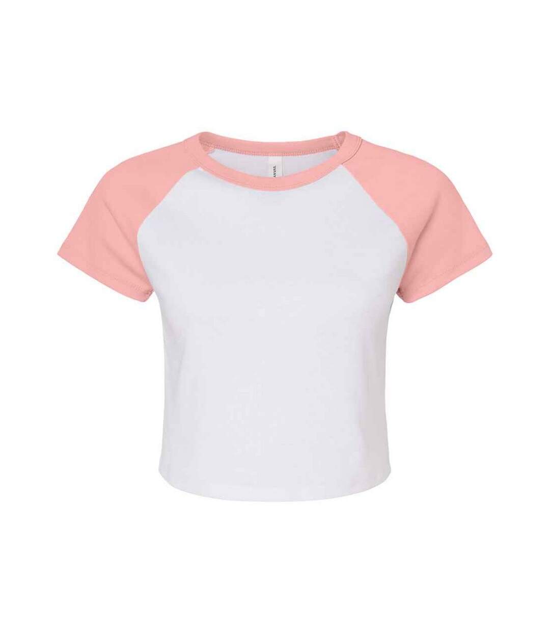 Haut court femme blanc / rose Bella + Canvas-1