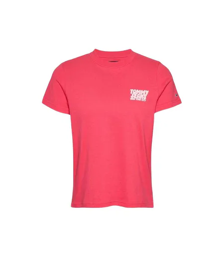 T-shirt Motif/style Lettrage Femme Rose Tommy Jeans