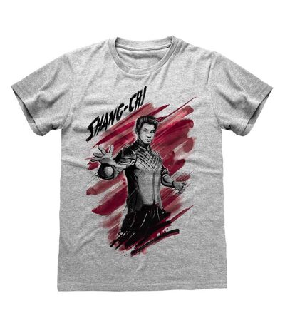 Shang-Chi And The Legend Of The Ten Rings - T-shirt - Adulte (Gris chiné / Rouge / Noir) - UTHE810