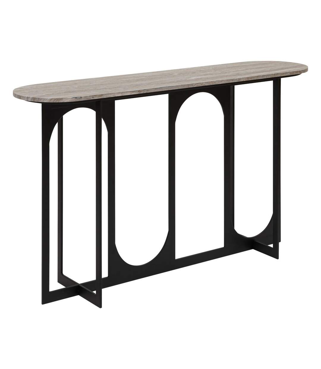 Console design effet marbre TUSCO - Noir-1