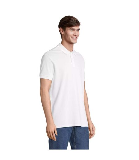 Unisex Adult Pacific Pique Twin Needle Stitch Polo Shirt White SOLS