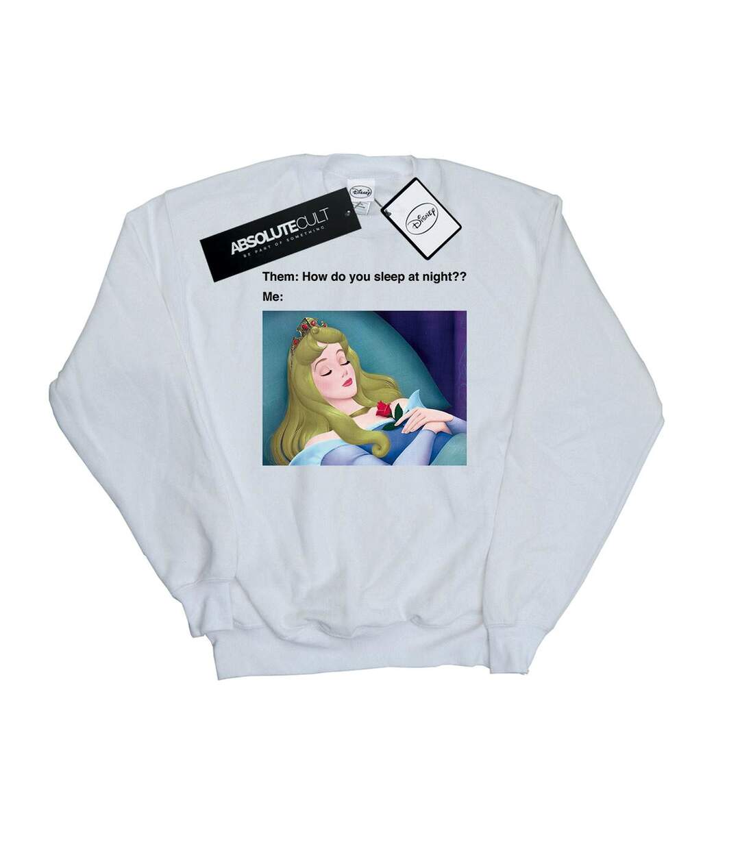 Disney Sweatshirt Womens/Ladies Sleeping Beauty Meme (Blanc) - UTBI12471-1