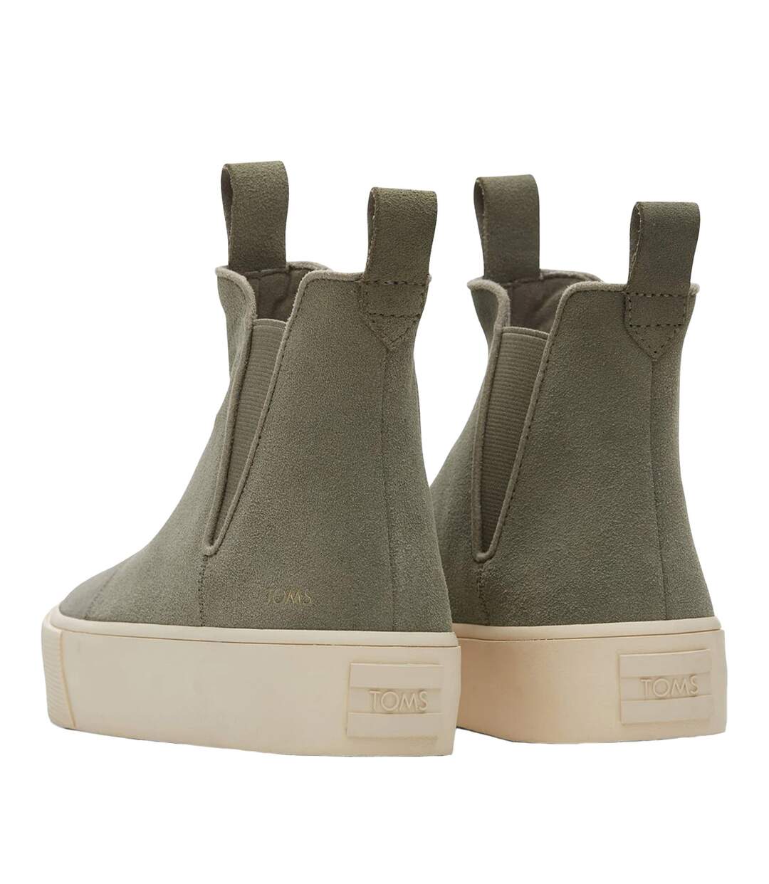 Womens/ladies Fenix Suede Platform Ankle Boots Vetiver Grey Toms-2