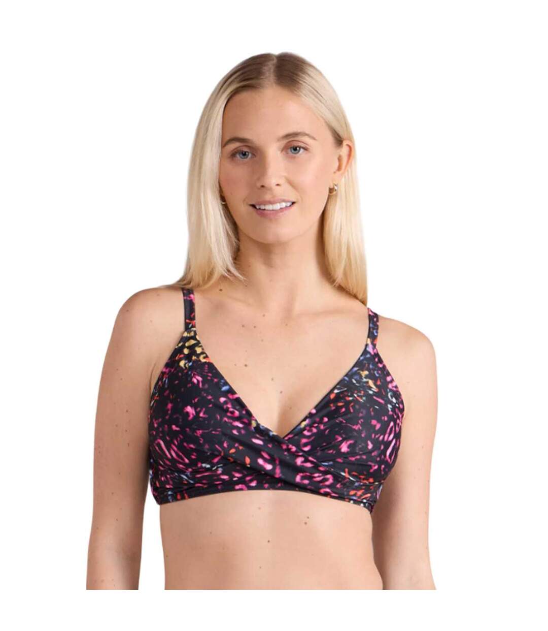 Womens/ladies bondi wrap bikini top jet black Animal-3