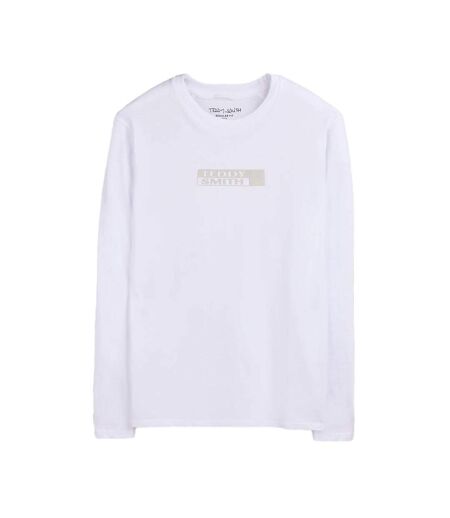 T-Shirt manches longues blanc/gris homme teddy smith tjohn - l