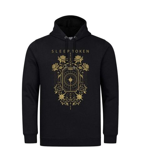 Sweat À Capuche Motif/style Sleep Token Caramel Floral Adulte Noir Amplified
