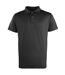 Premier Unisex Coolchecker Studded Plain Polo Shirt (Black)