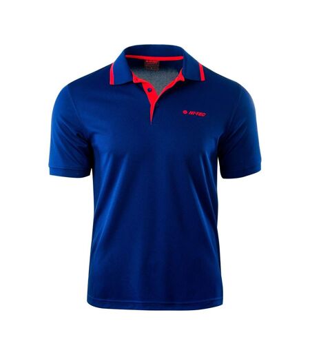 Polo Motif/style Panneau Contrasté Site Homme Bleu Rouge Vif Hi-Tec