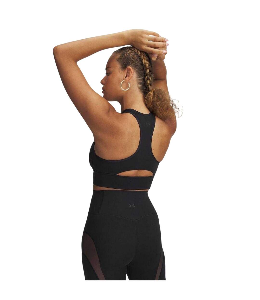 Womens/ladies Meridian Zip Front Sports Bra Black Under Armour-2