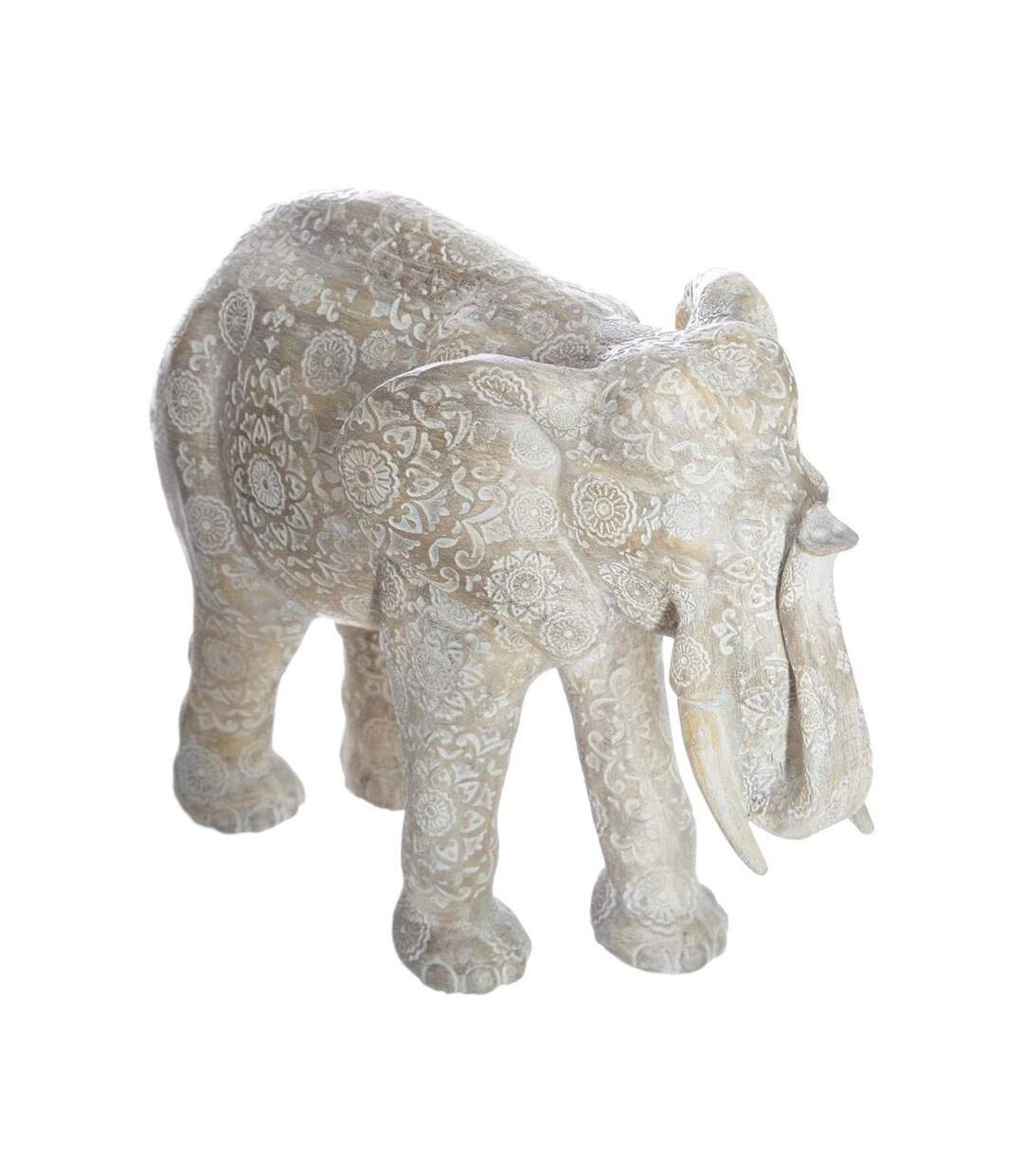 Statuette en Résine Éléphant 22cm Beige-1