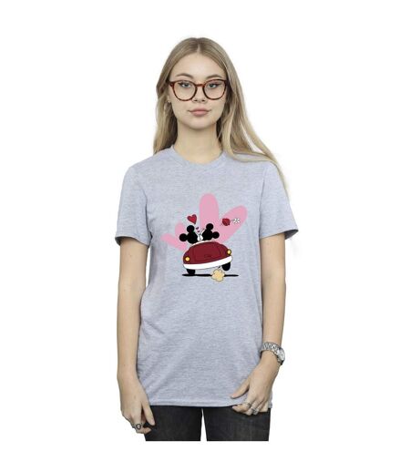 Disney Femme/Les femmes - T-shirt boyfriend en coton avec impression de la voiture de Mickey Mouse (Gris sportif) - UTBI38817
