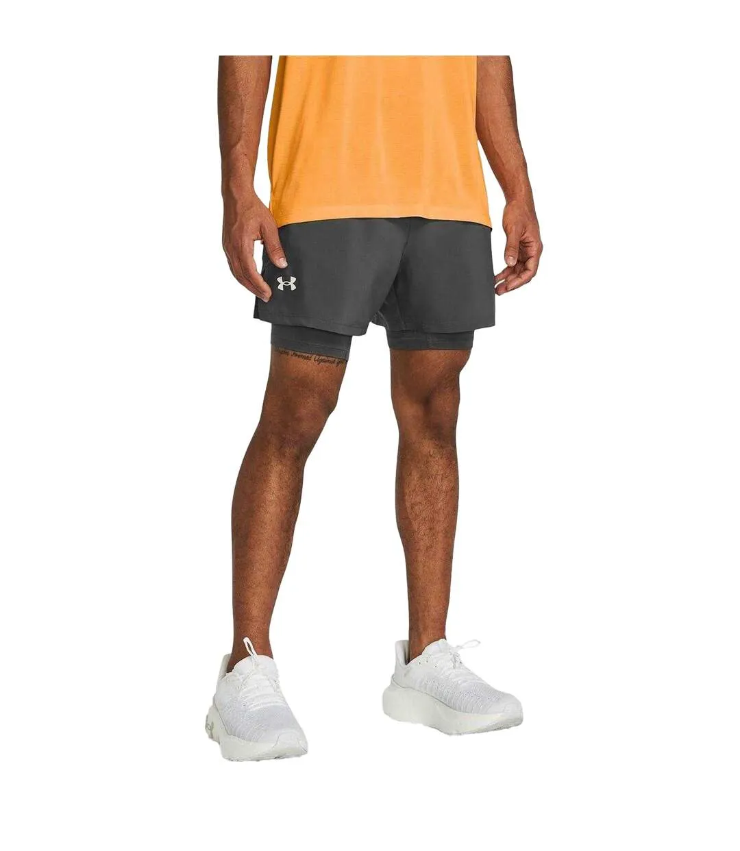 Mens Launch Running Shorts Pitch Grey Under Armour-4