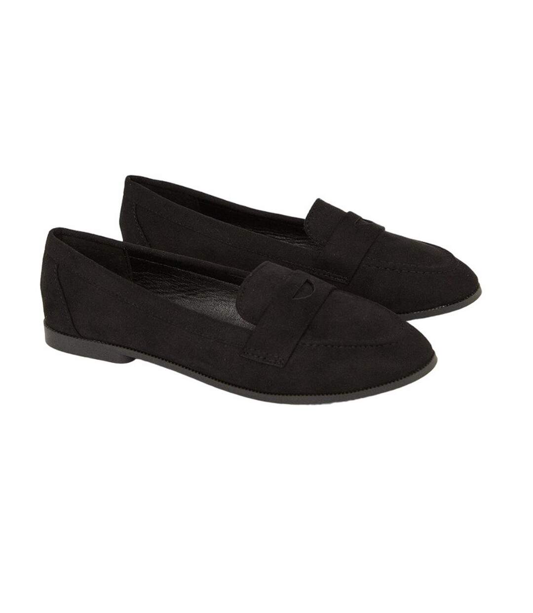 Womens/ladies lana wide penny loafers natural black Dorothy Perkins-1