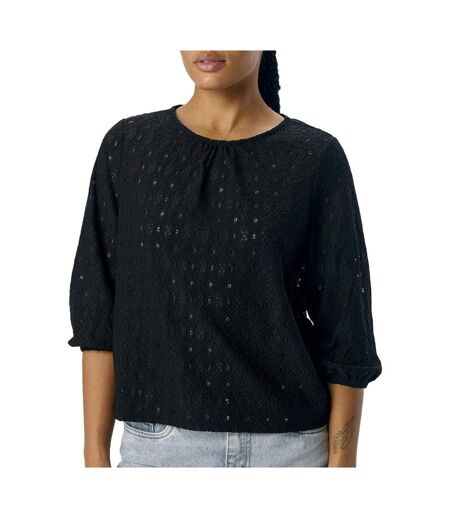 Blouse brodée noire femme vero moda aila