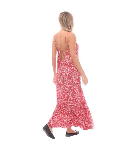 Robe longue caraco femme rouge Superdry