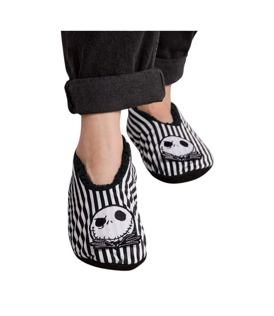Chaussons Motif Jack Skellington Adulte Noir Blanc The Nightmare Before Christmas-4