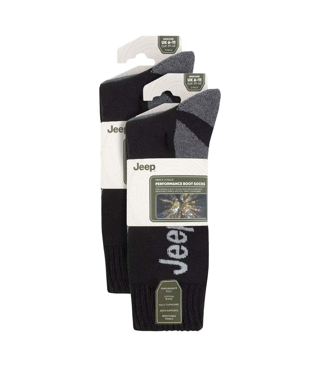 Mens 6 Pack Walking Boot Socks | Polyester Outdoor Socks for Hiking-2