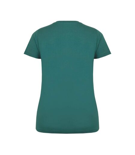 Womens/ladies Plain Crew Neck Fitted T-shirt Forest Green Slazenger