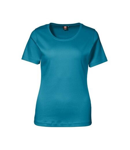 ID Womens/Ladies Interlock Fitted Short Sleeve T-Shirt (Turquoise) - UTID254