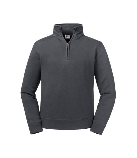 Russell Mens Authentic Zip Neck Sweatshirt (Convoy Gray) - UTPC4069