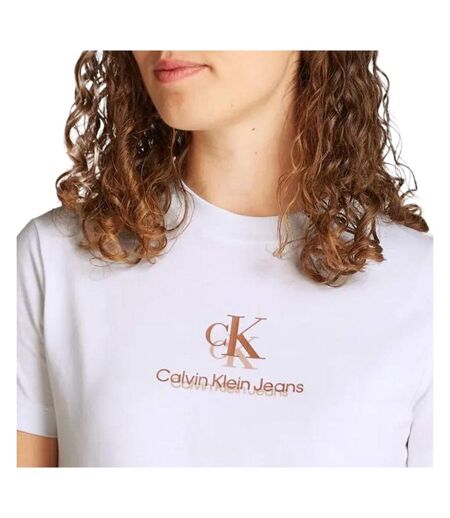 T-Shirt blanc femme calvin klein jeans shadow - l
