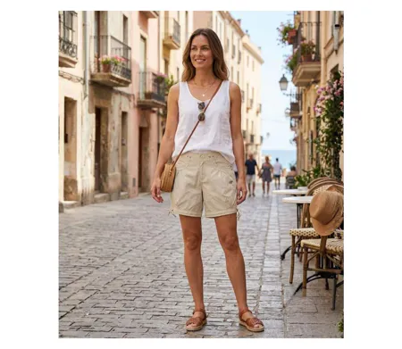 Mode Directe SE1163S : Short en coton sable pour un confort estival absolu