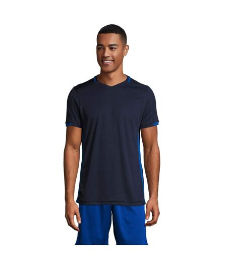 SOLS Mens Classico Contrast Short Sleeve Football T-Shirt (French Navy/Royal Blue) - UTPC2787