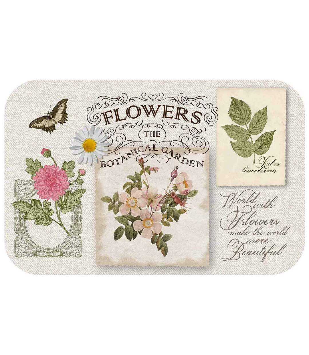 Set de Table Imprimé Les Fleurs 28x44cm Naturel-1