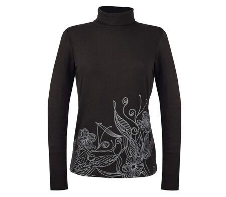 OGALO SH1005 – Sous-pull col roulé noir en coton stretch pour un confort et une élégance au quotidien