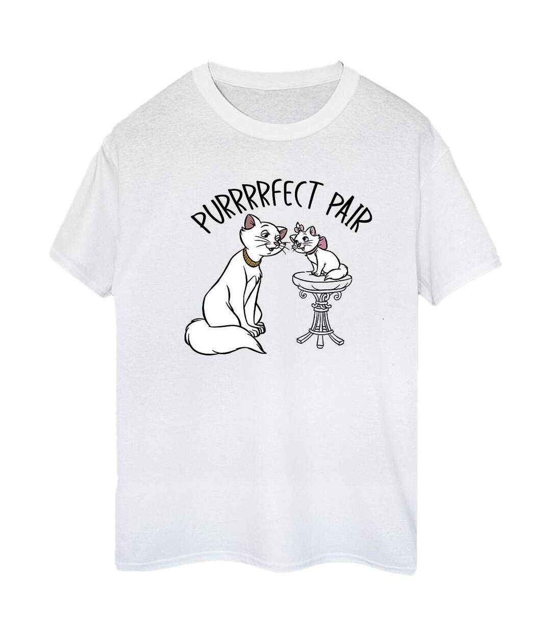 Disney Femme/Les femmes The Aristocats Purrfect Pair T-Shirt Boyfriend en coton (Blanc) - UTBI10499-1