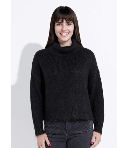 Pull col roulé en maille épaisse