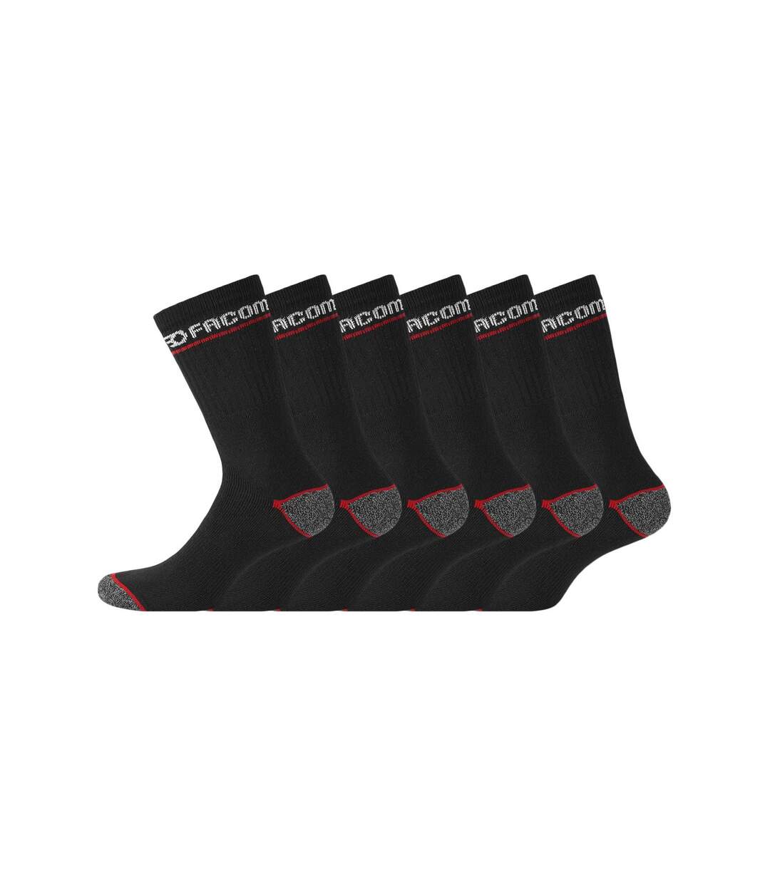 Lot de 6 Paires de Chaussettes longues de travail homme Red Facom