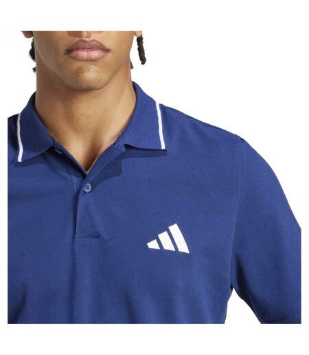 Polo Motif/style 3 Rayures Homme Bleu Marine Blanc Adidas