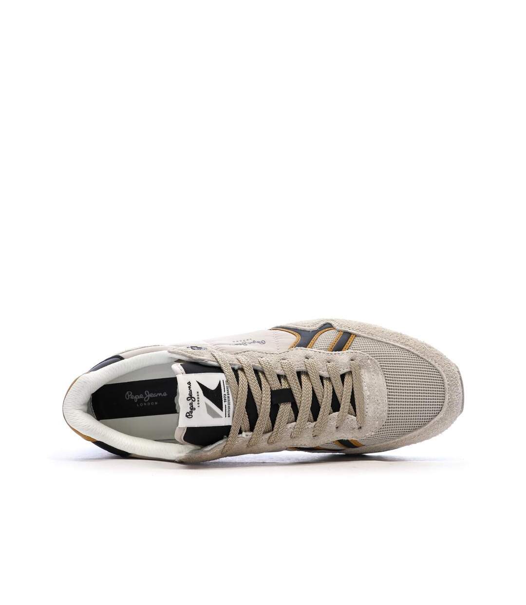 Baskets beige homme pepe jeans brit fun m-4