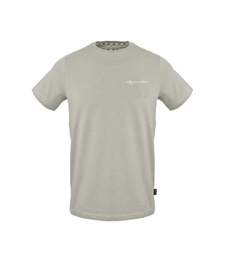 Mens Embroidered Logo Cotton T-shirt Grey Aquascutum
