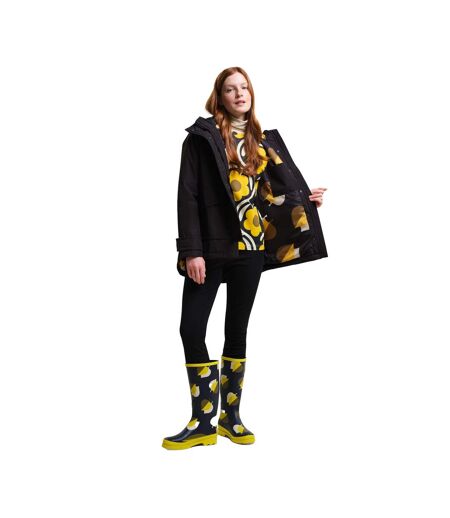 Regatta Womens/Ladies Orla Kiely Swing Shadow Elm Waterproof Jacket (Black/Yellow) - UTRG10092