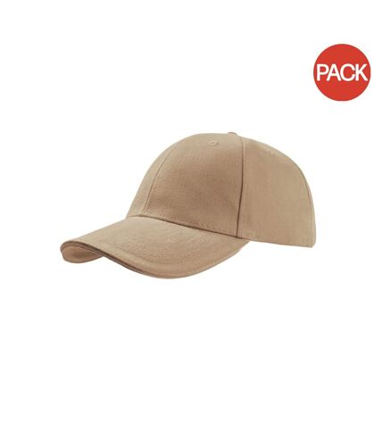 Lot de 2  casquettes en coton épais adulte marron clair / marron clair Atlantis