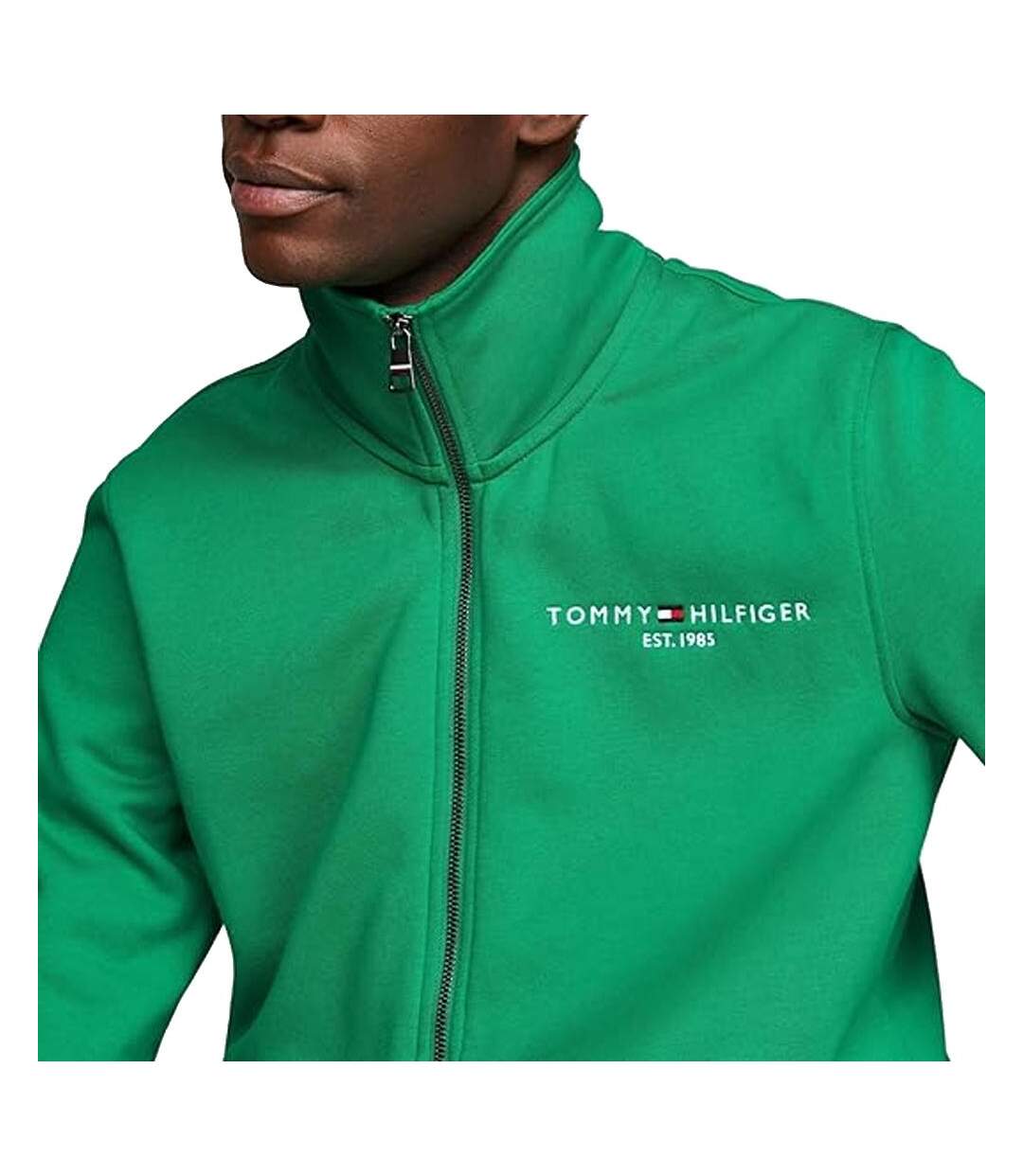 Sweat Zippé Vert Homme Tommy Hilfiger Logo Zip - S-2