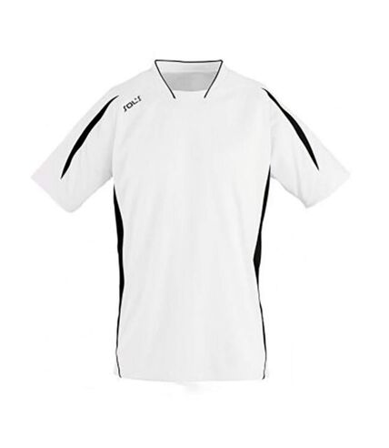SOLS Mens Maracana 2 Short Sleeve Scoccer T-Shirt (White/Black) - UTPC2810