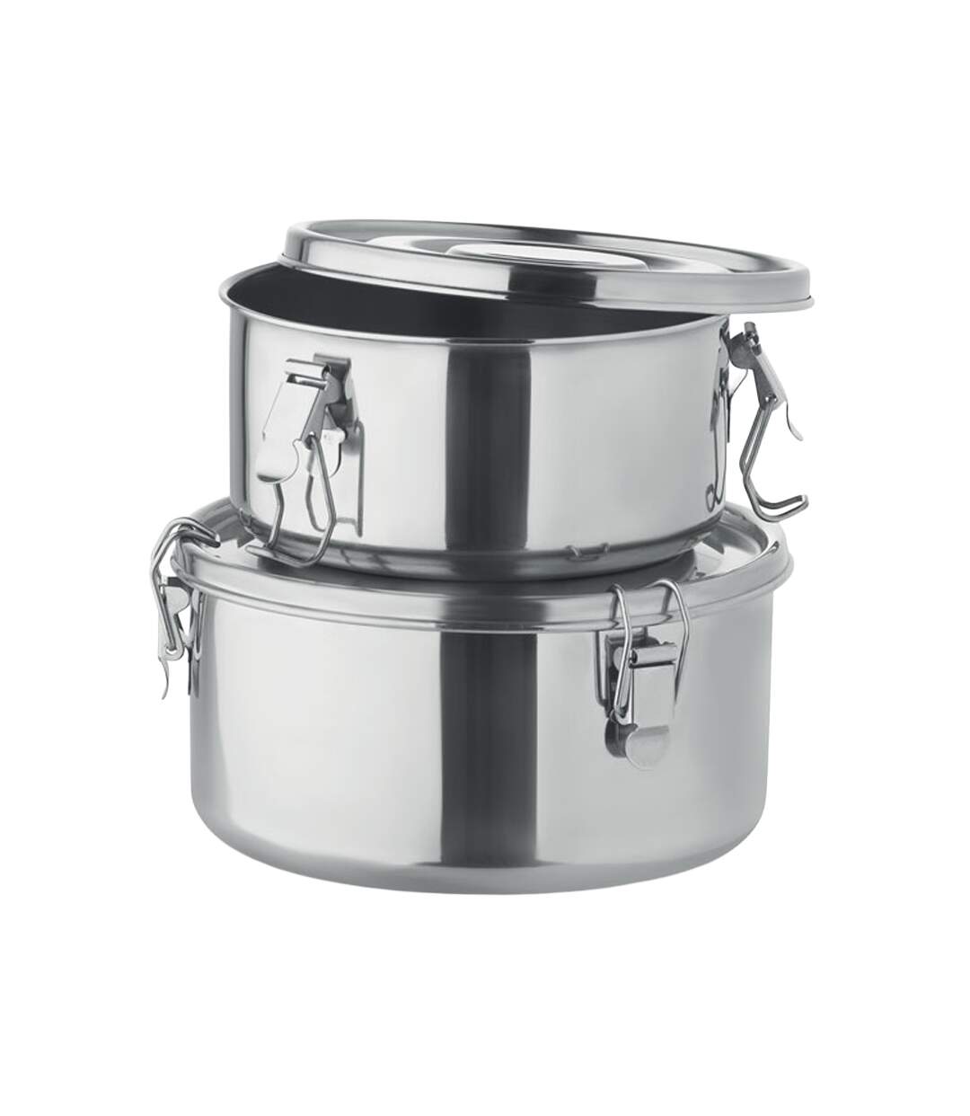 Pack of 2  Elles stainless steel lunch box  one size matt silver MidOcean-2