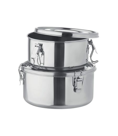 Pack of 2  Elles stainless steel lunch box  one size matt silver MidOcean