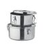 Pack of 2  Elles stainless steel lunch box  one size matt silver MidOcean-2